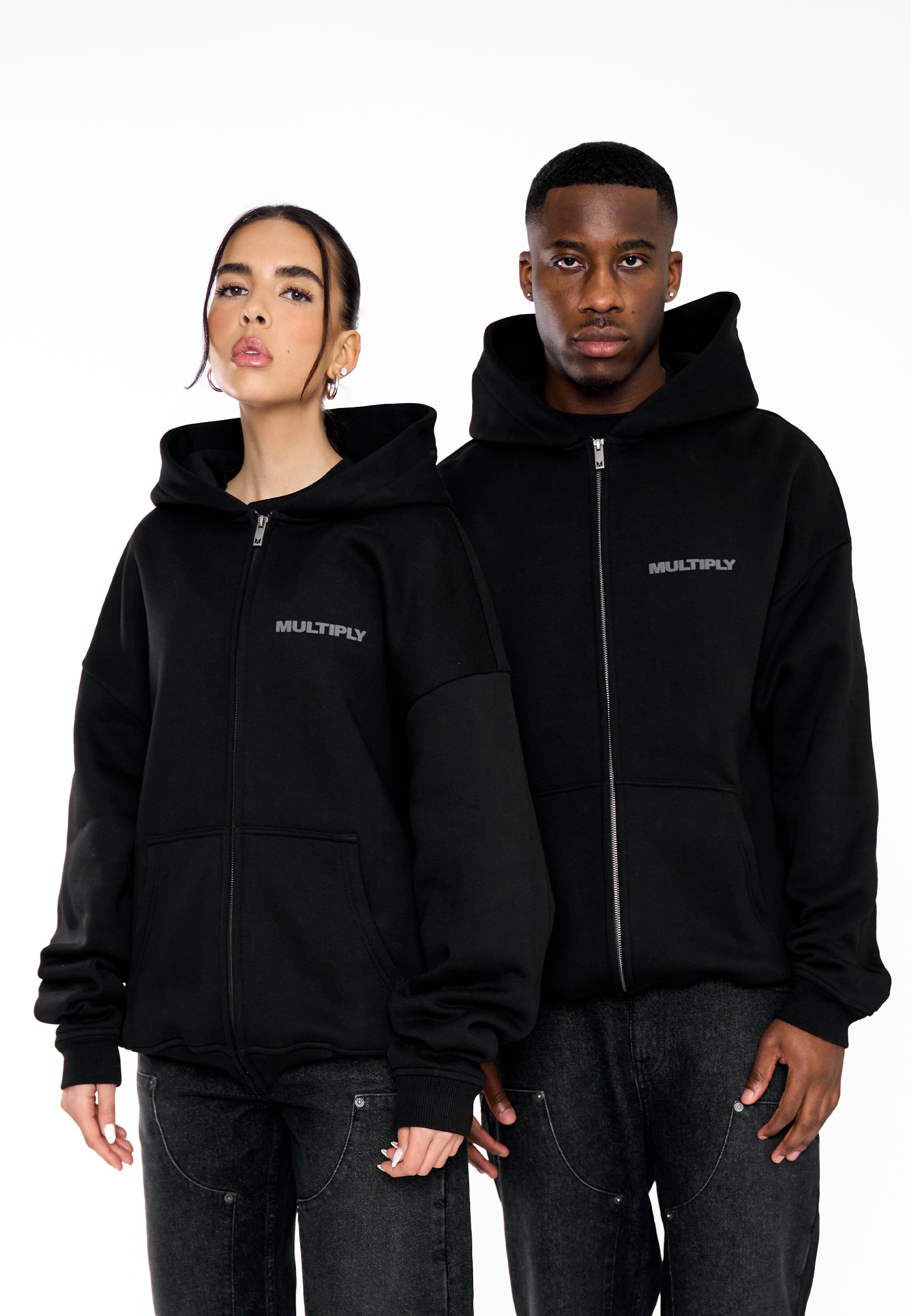 Multiply Apparel Oversize Zip Hoodie MULTIPLY 2 Black – weitere Ansicht 6