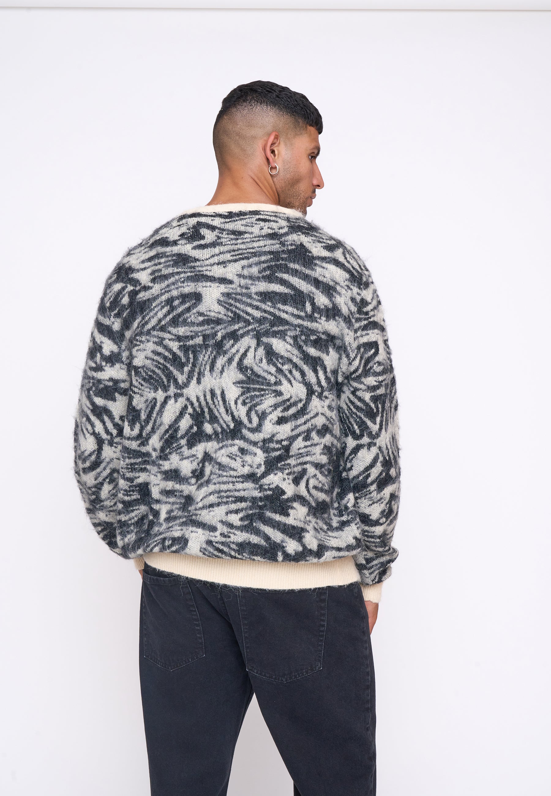 Multiply Apparel Knit Cardigan CONCRETE White Swan – weitere Ansicht 4