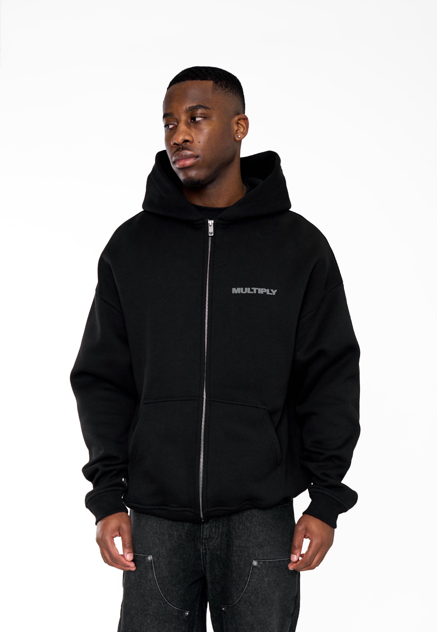 Multiply Apparel Oversize Zip Hoodie MULTIPLY 2 Black – weitere Ansicht 4