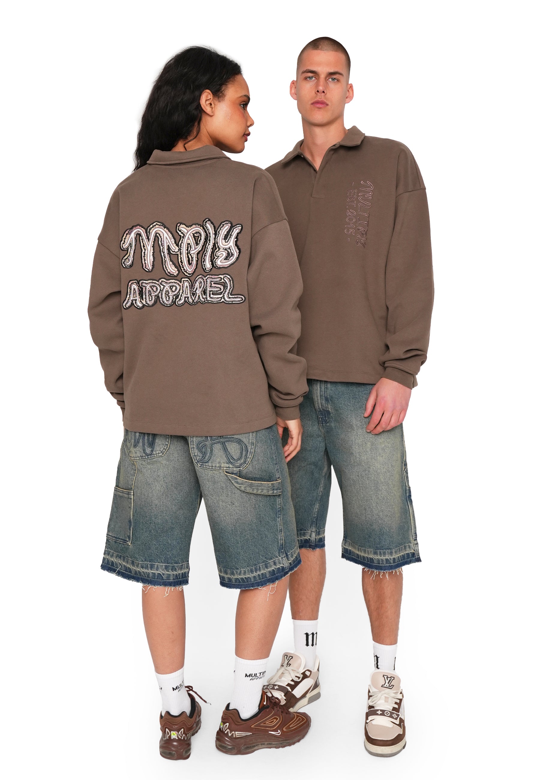 Multiply Apparel Oversize Longsleeve Polo JUMBLE Canteen – weitere Ansicht 6
