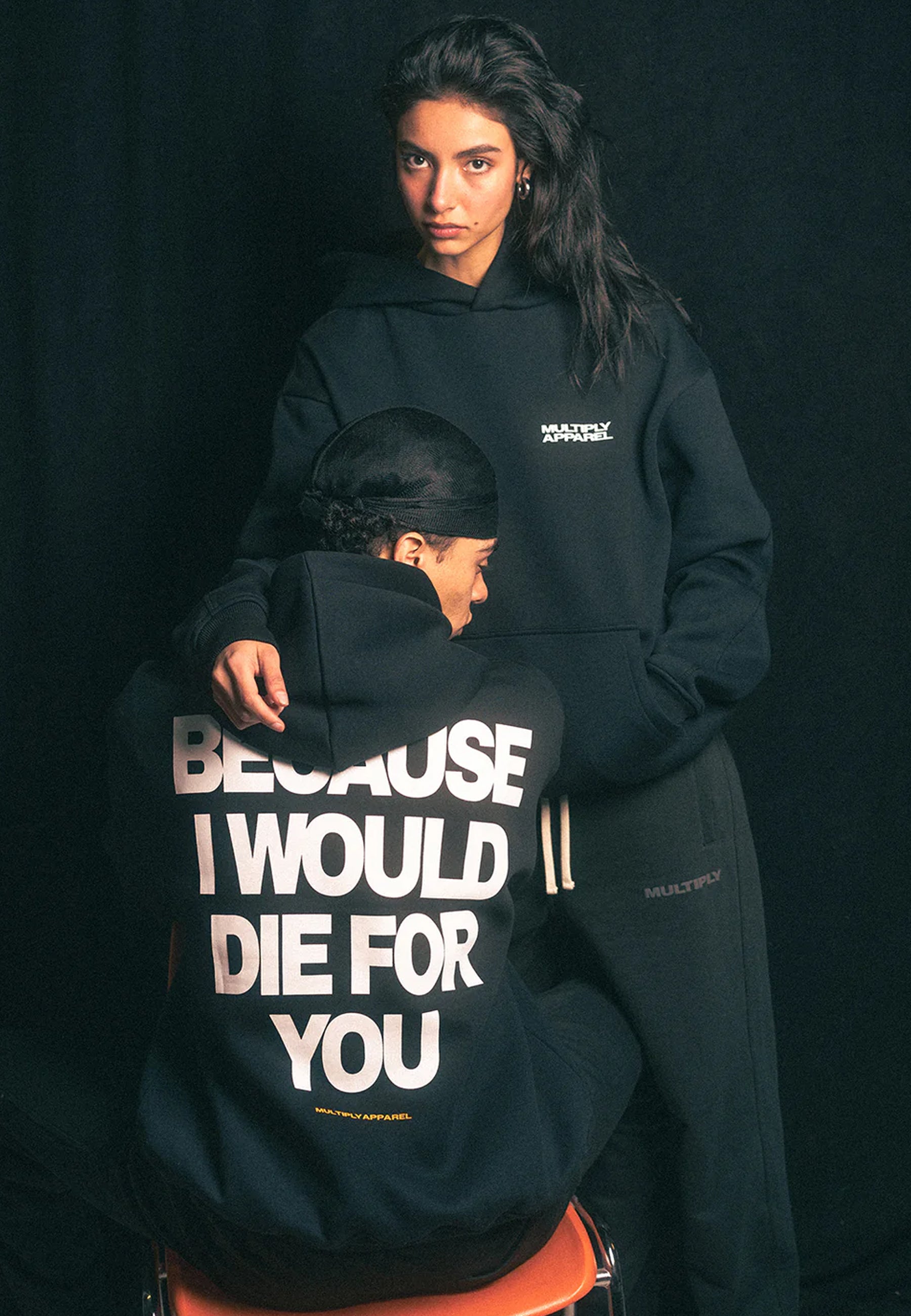 Multiply Apparel Oversize Hoodie DIE FOR YOU Black – weitere Ansicht 2