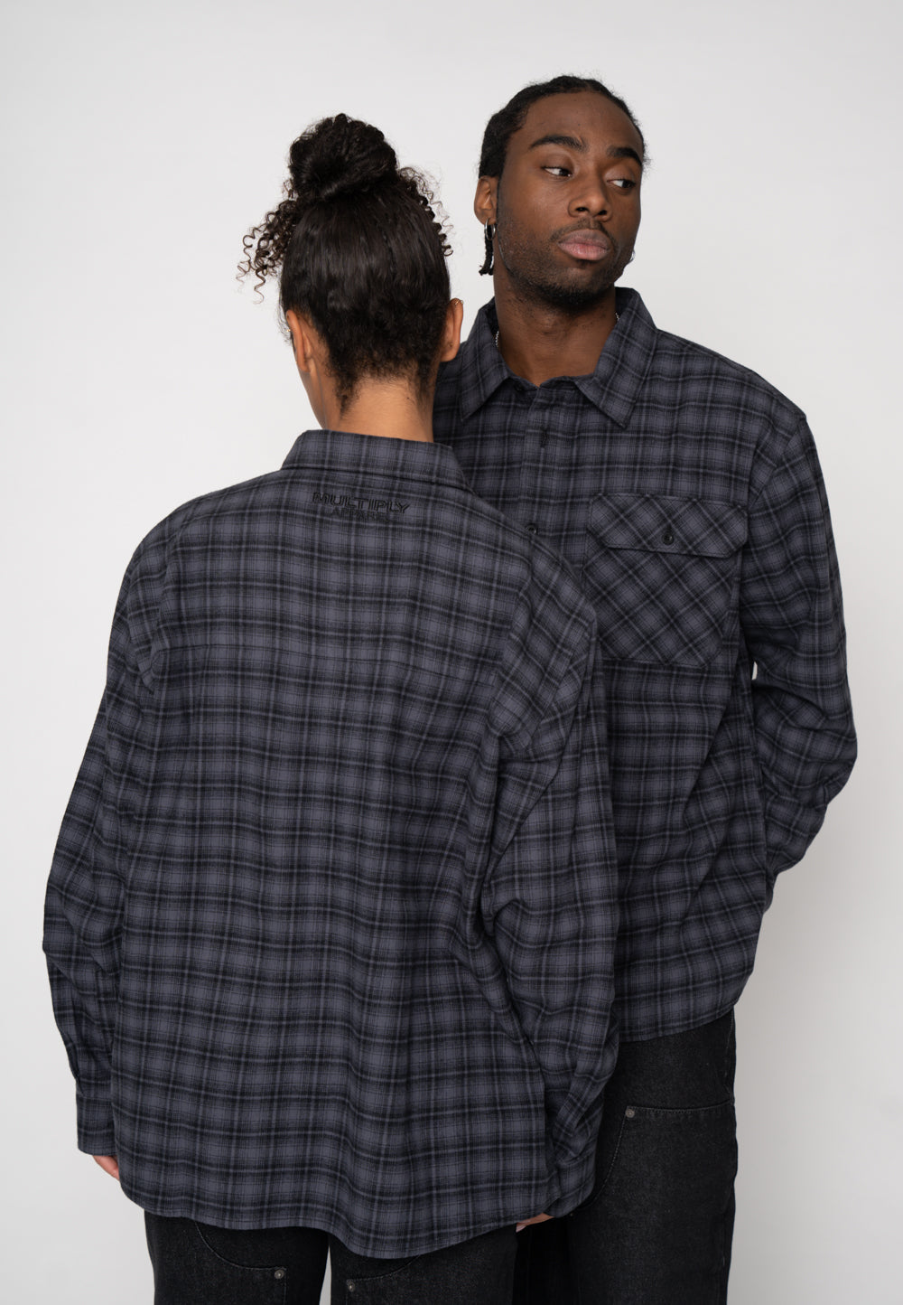 Multiply Apparel Flannel Shirt Trade Blue – weitere Ansicht 4