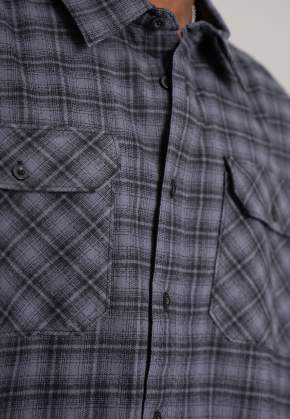 Multiply Apparel Flannel Shirt Trade Blue – weitere Ansicht 2
