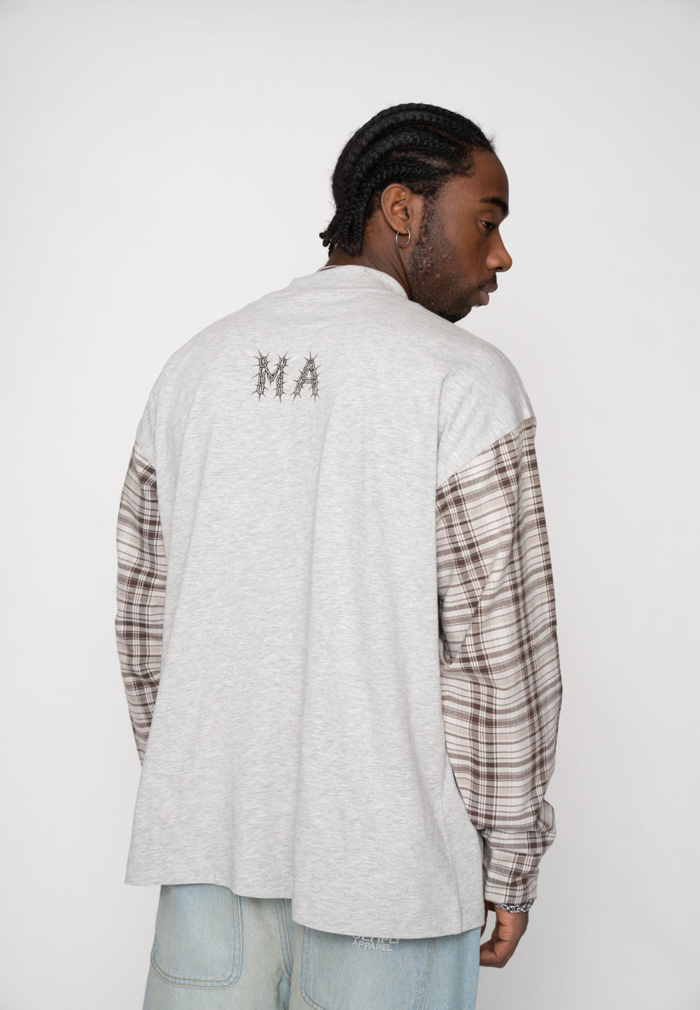 Multiply Apparel Oversize Longsleeve SHACKLE Grey Melange – weitere Ansicht 8