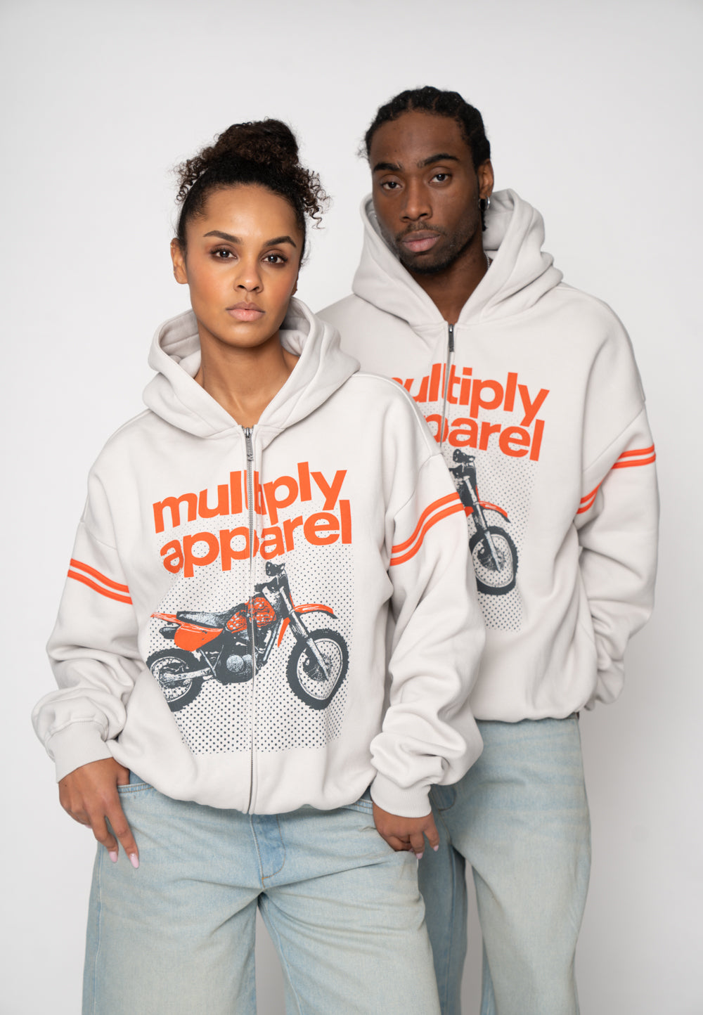 Multiply Apparel Oversize Zip Hoodie AUTOMOTIVE Glacier Gray – weitere Ansicht 4