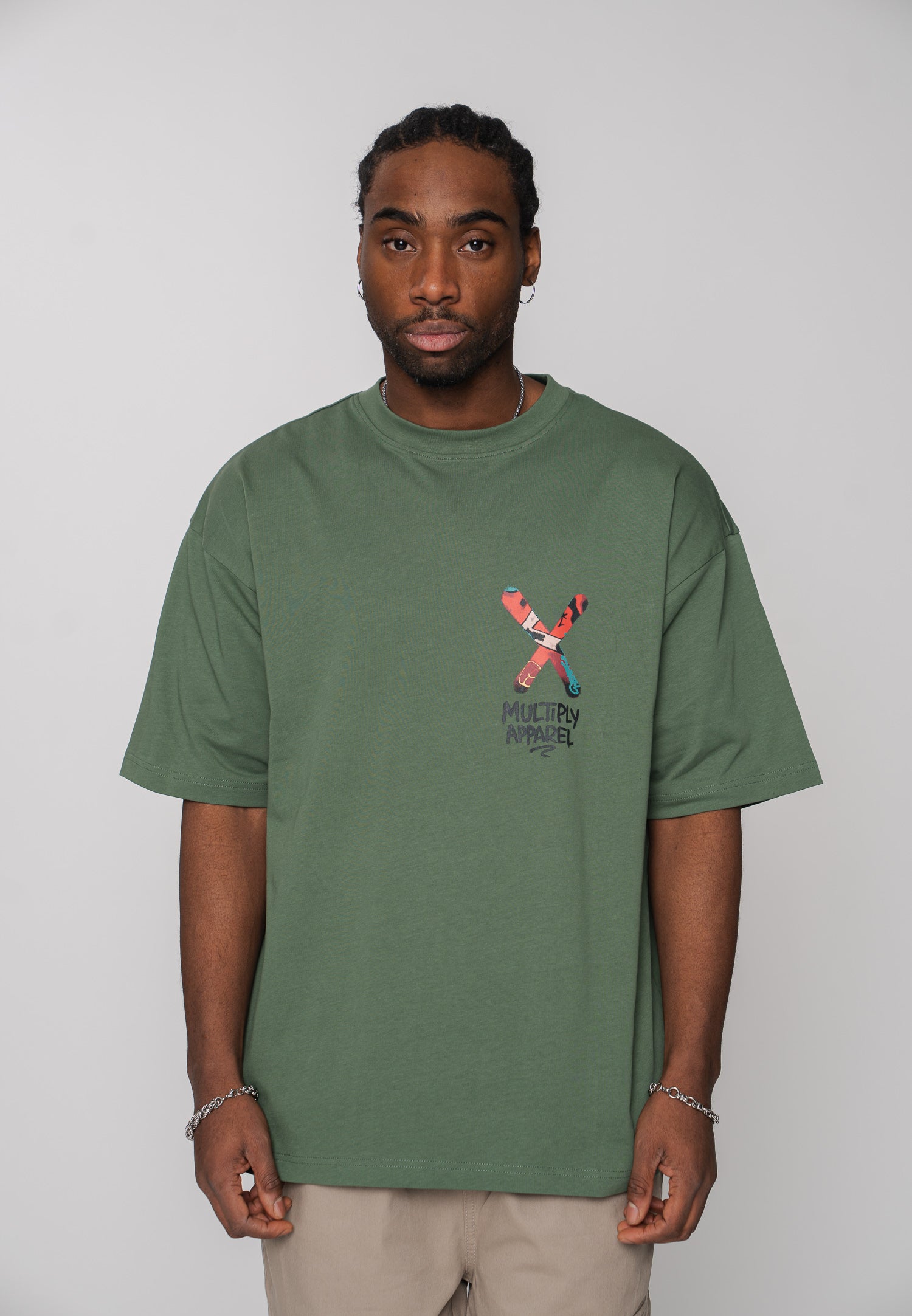 Multiply Apparel Oversize T-Shirt APPLE Duck Green – weitere Ansicht 5