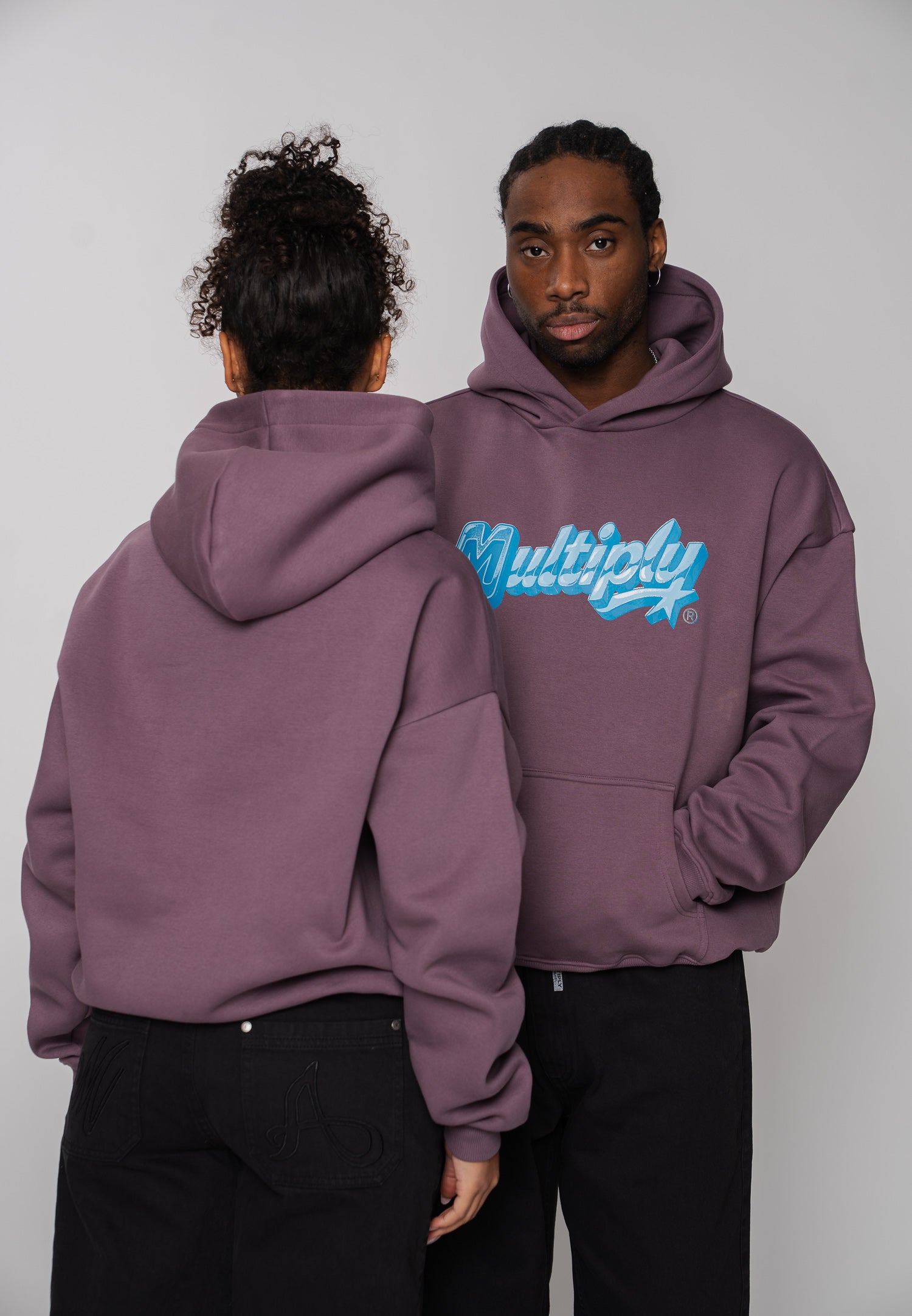 Multiply Apparel Oversize Hoodie ICE Black Plum – weitere Ansicht 2
