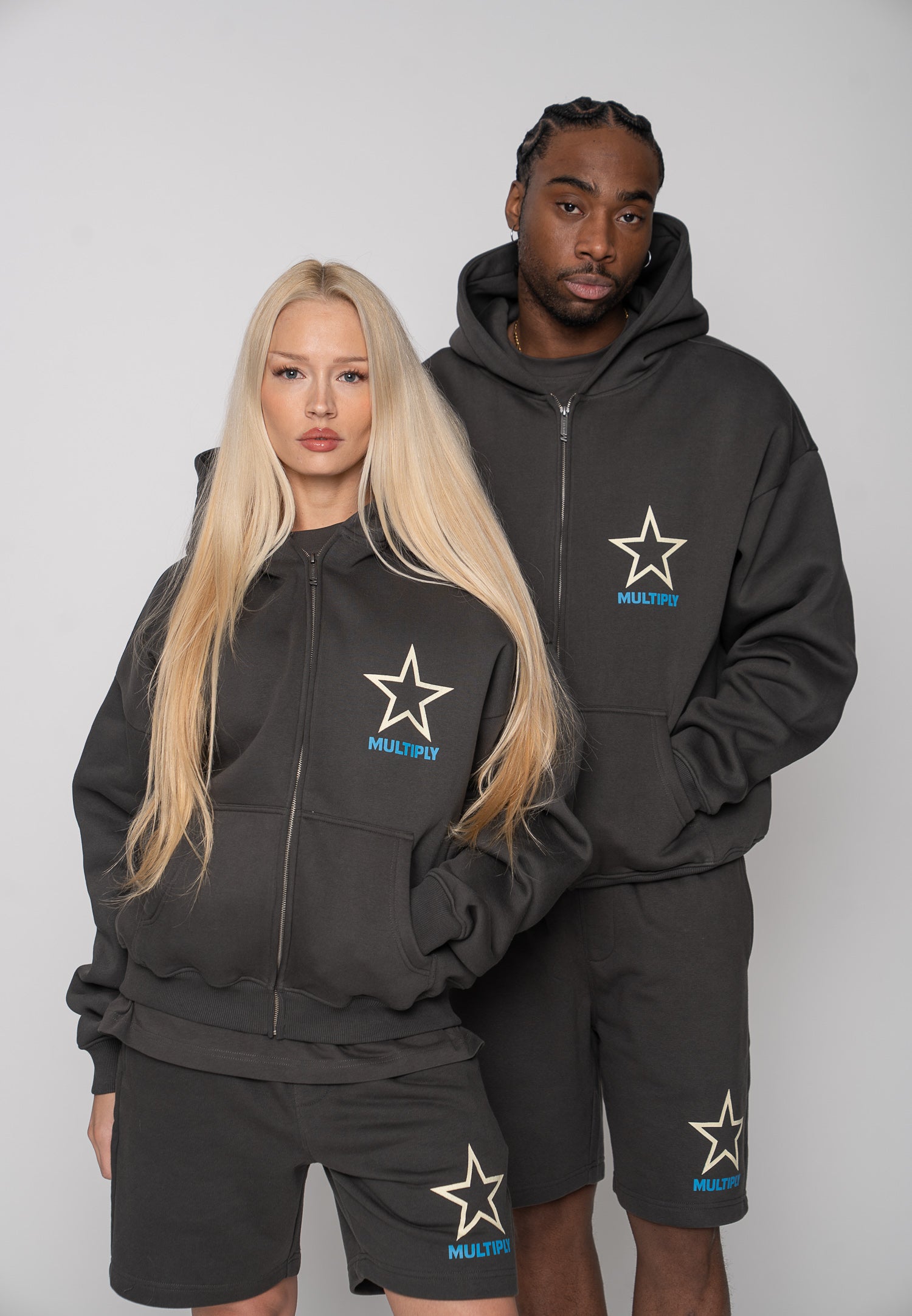 Multiply Apparel Zip Hoodie MULTI-VERSE Phantom Washed – weitere Ansicht 4