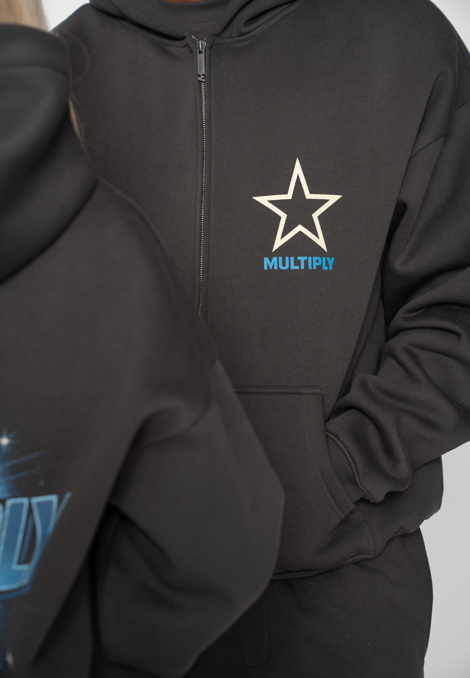 Multiply Apparel Zip Hoodie MULTI-VERSE Phantom Washed – weitere Ansicht 7