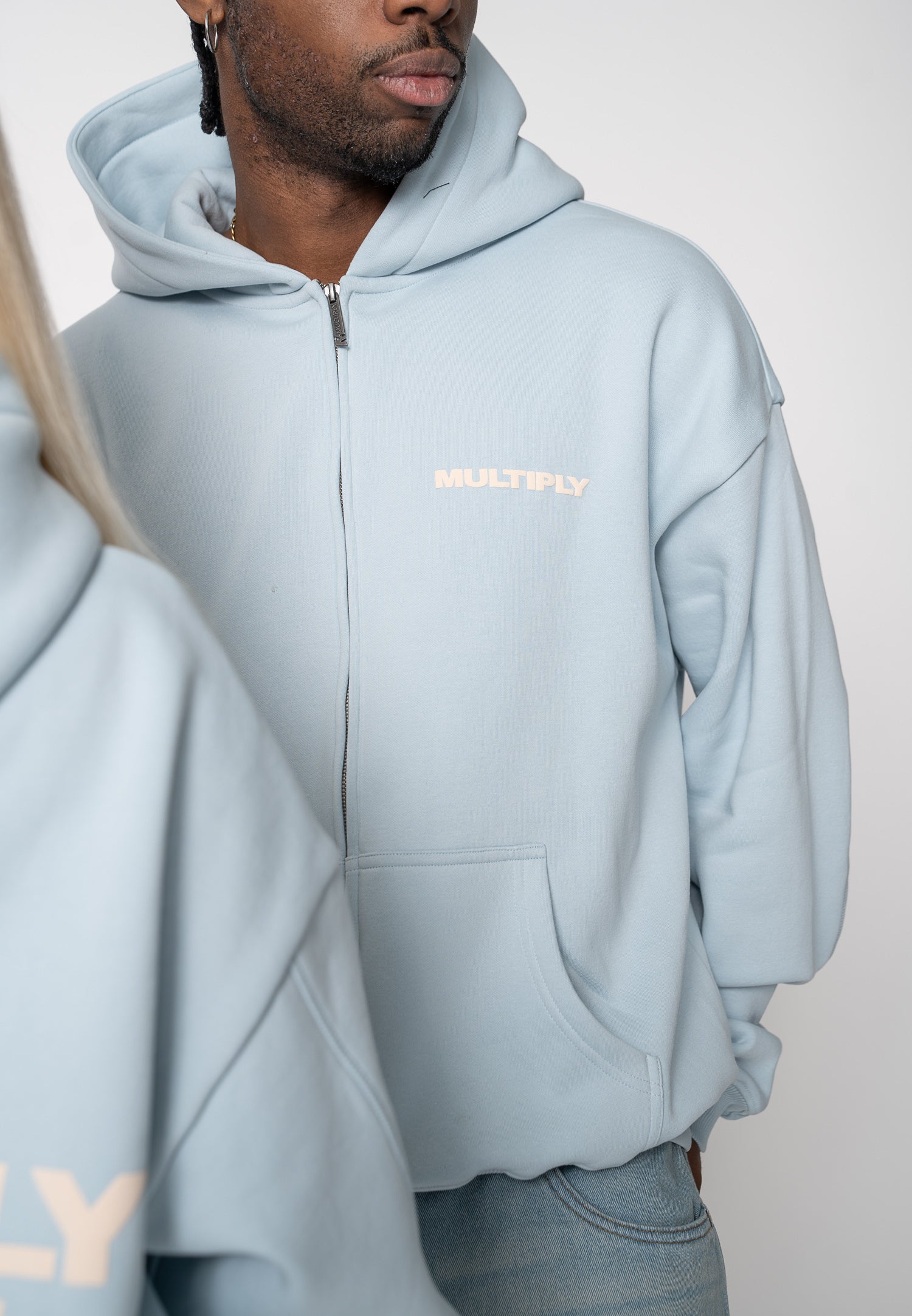 Multiply Apparel Zip Hoodie MULTIPLY Baby Blue – weitere Ansicht 5