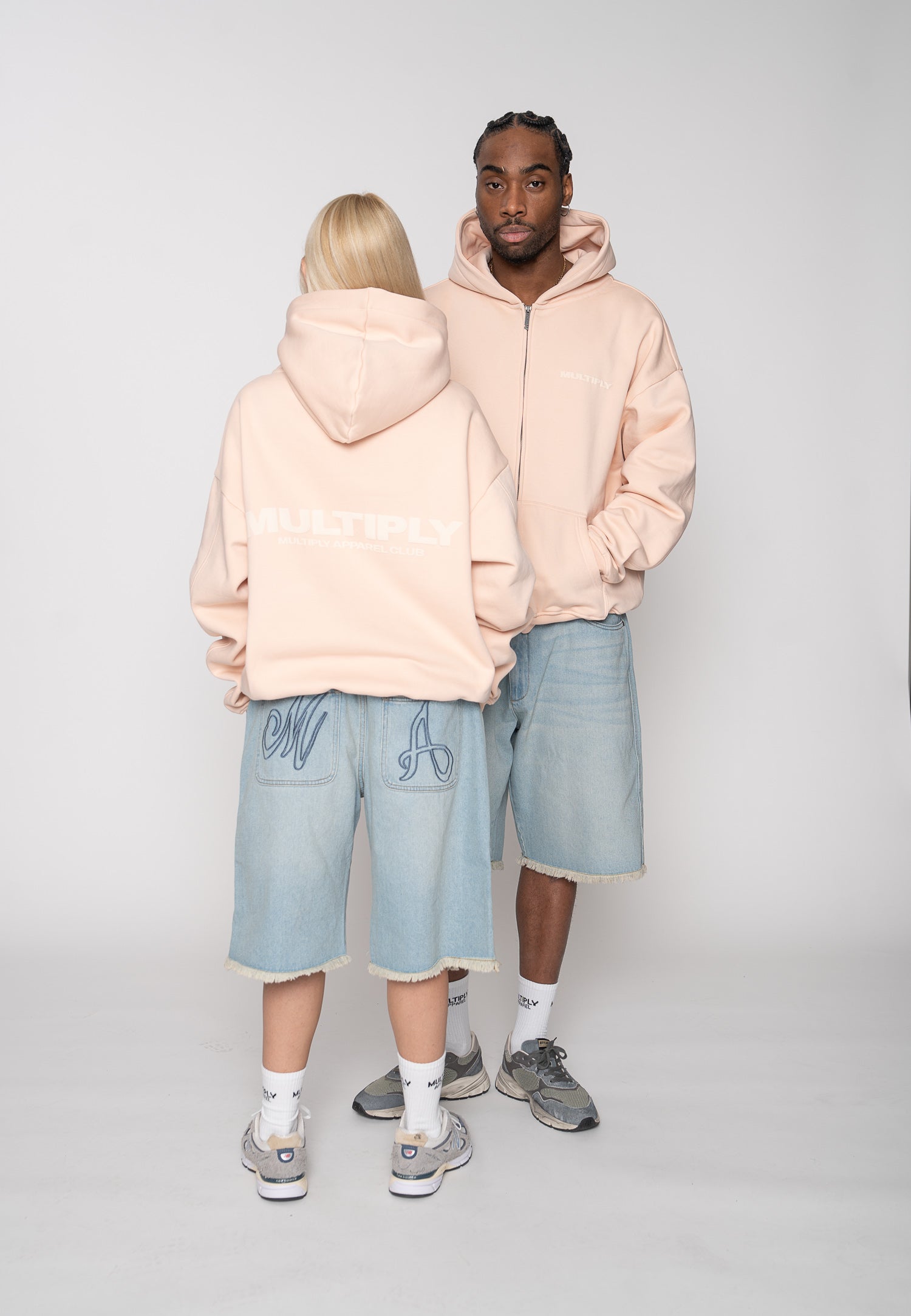Multiply Apparel Zip Hoodie MULTIPLY Peach Powder – weitere Ansicht 3
