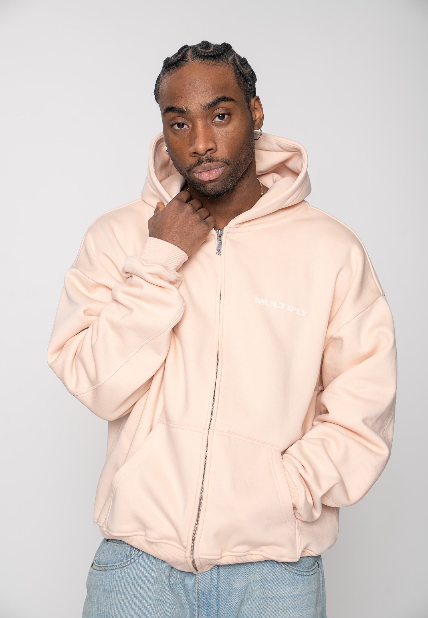 Multiply Apparel Zip Hoodie MULTIPLY Peach Powder – weitere Ansicht 6