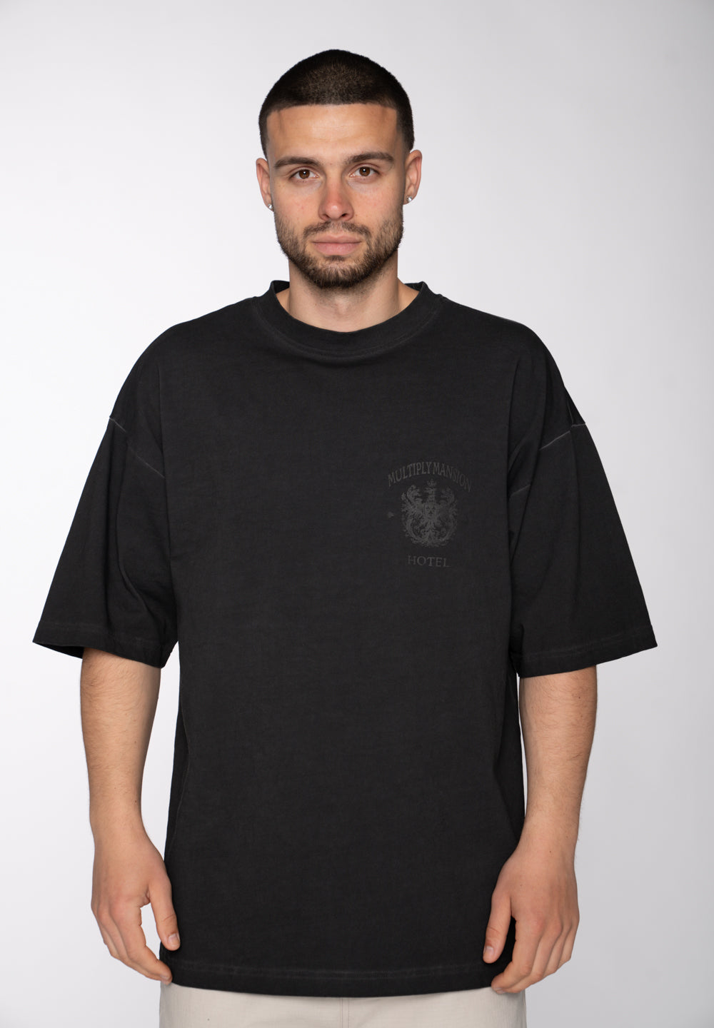 Multiply Apparel Oversize T-Shirt WASHED MULTIPLY MANSION Black Washed – weitere Ansicht 2