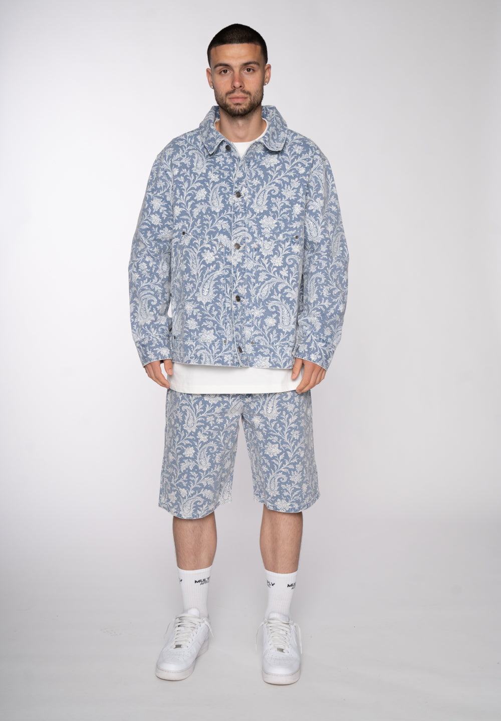 Multiply Apparel Jorts PAISLEY TWO Light Blue – weitere Ansicht 5