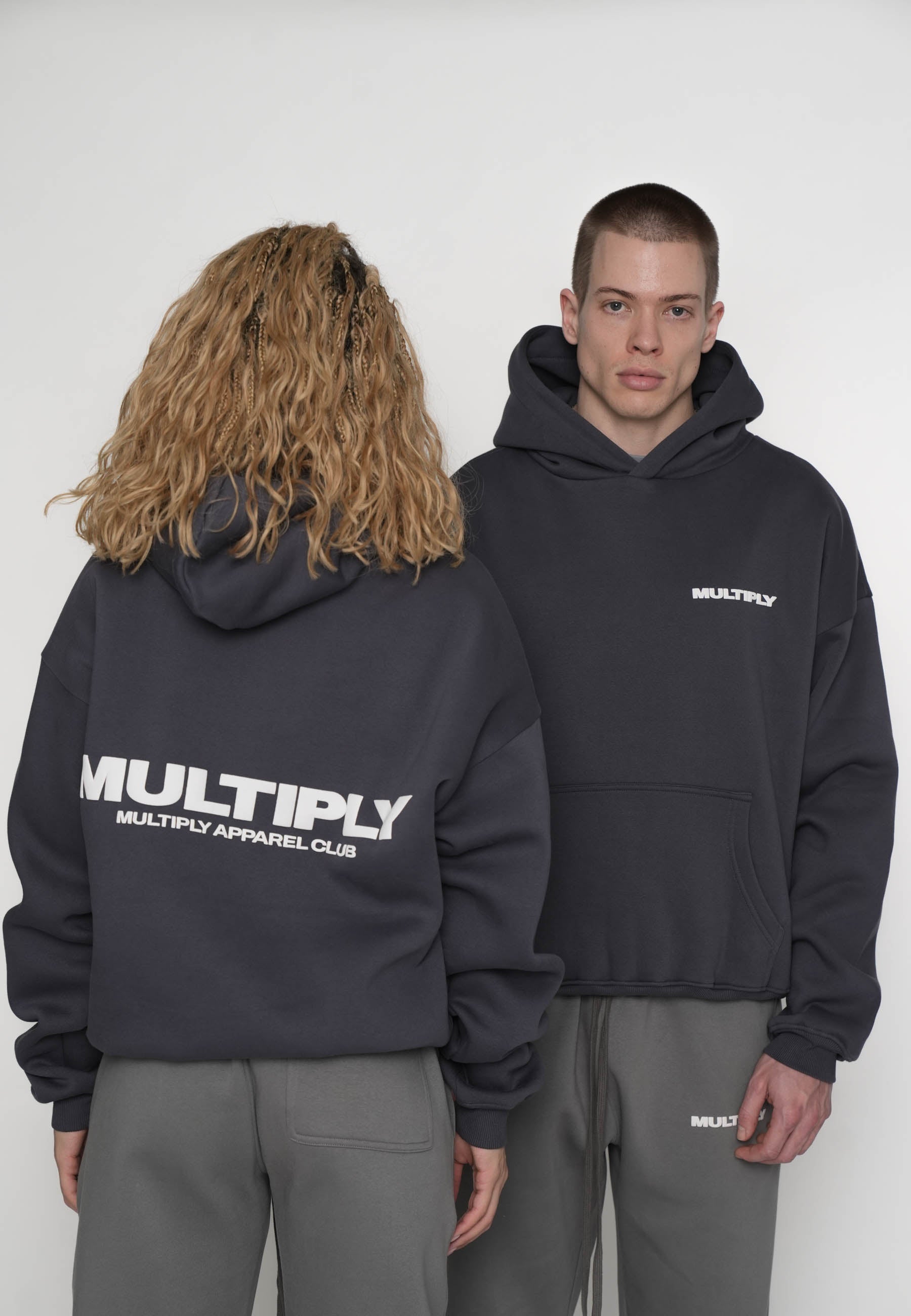 Multiply Apparel Oversize Hoodie MULTIPLY Ombre Blue – Frontalansicht