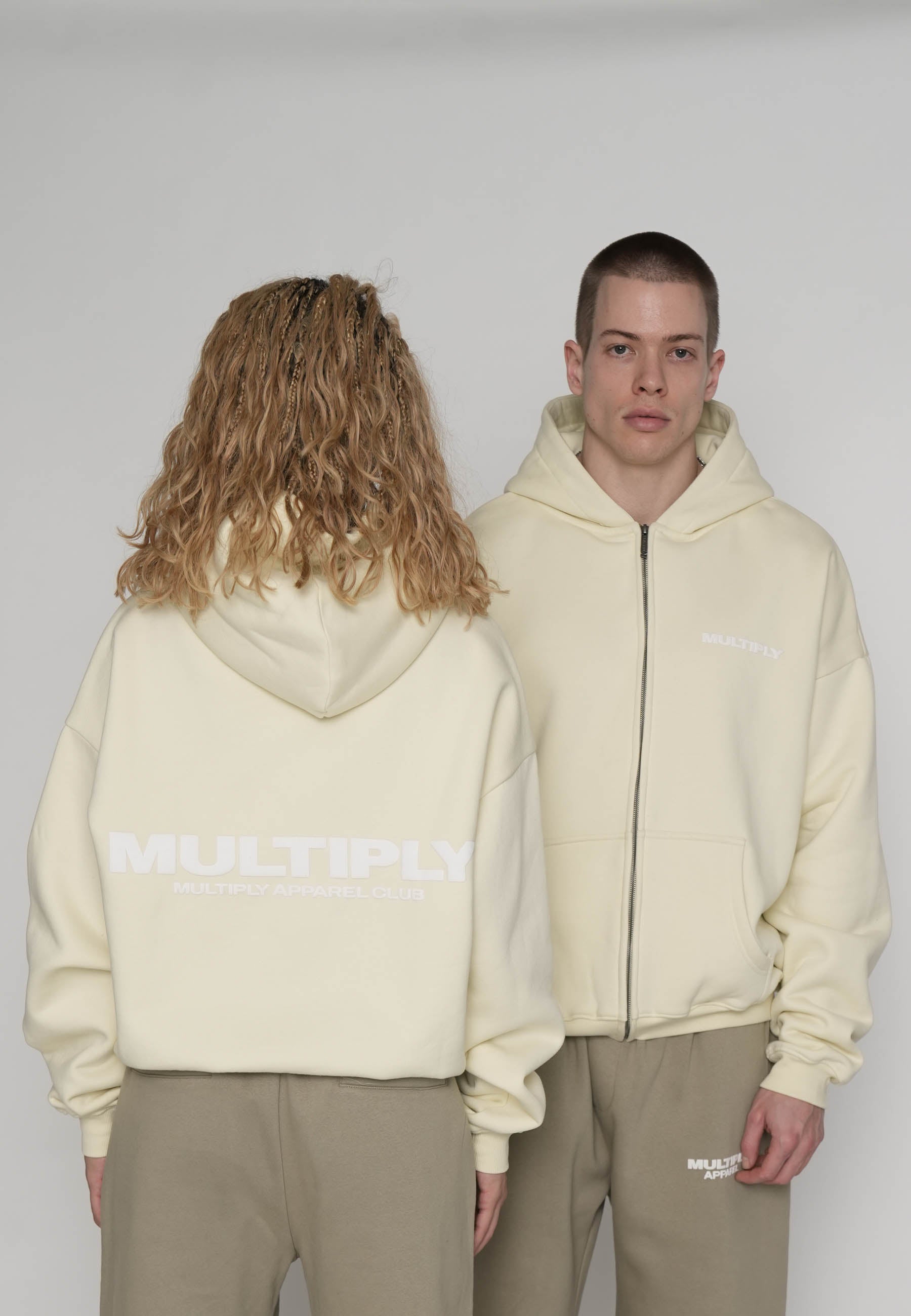 Multiply Apparel Oversize Zip Hoodie MULTIPLY Pear Sorbet – Frontalansicht