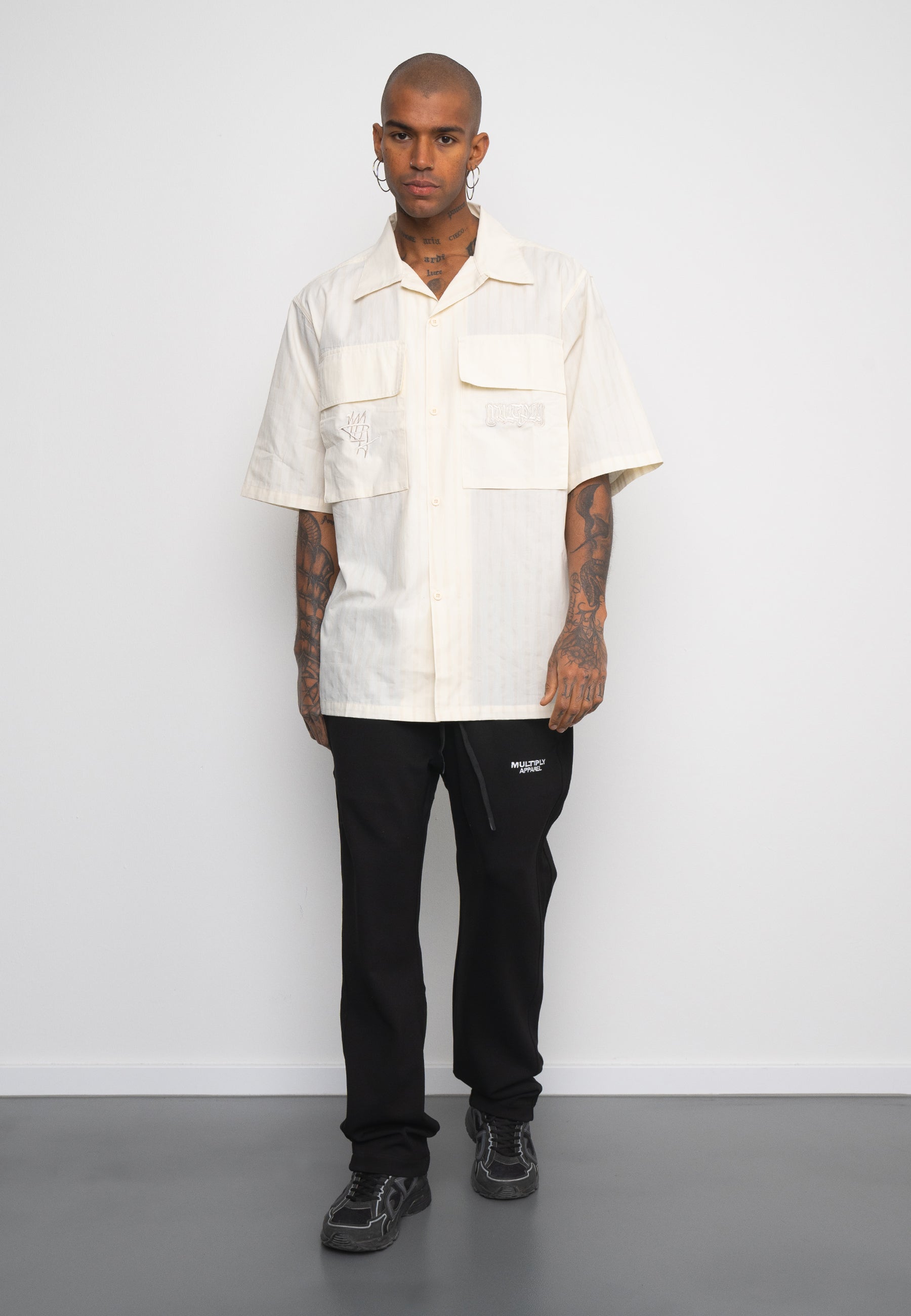 Multiply Apparel Oversize Shirt BARS White Asparagus – weitere Ansicht 4