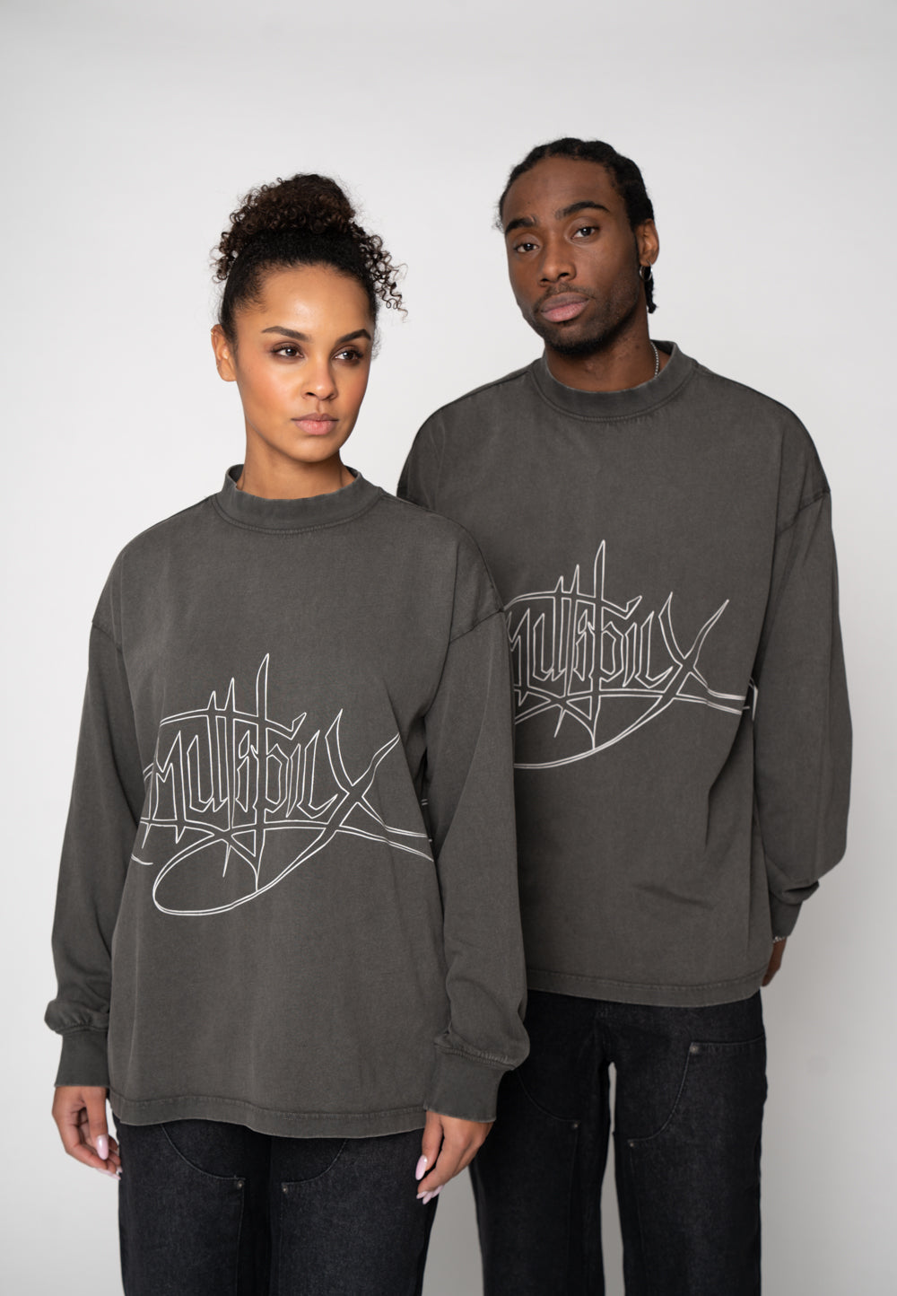 Multiply Apparel Oversize Longsleeve INKED Phantom Washed – weitere Ansicht 4