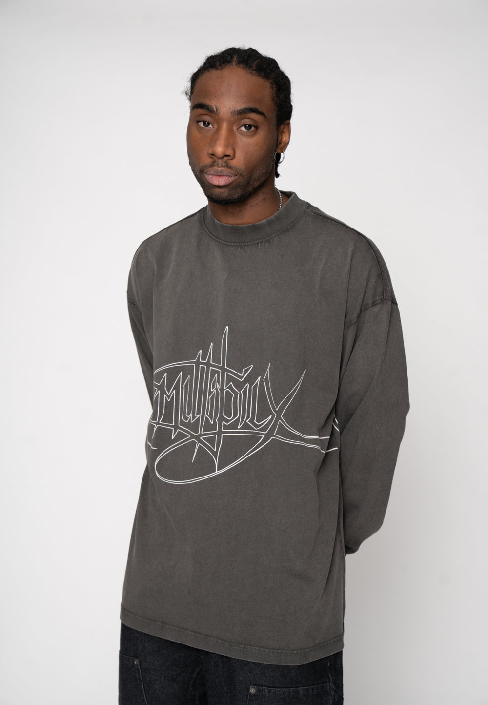 Multiply Apparel Oversize Longsleeve INKED Phantom Washed – weitere Ansicht 6