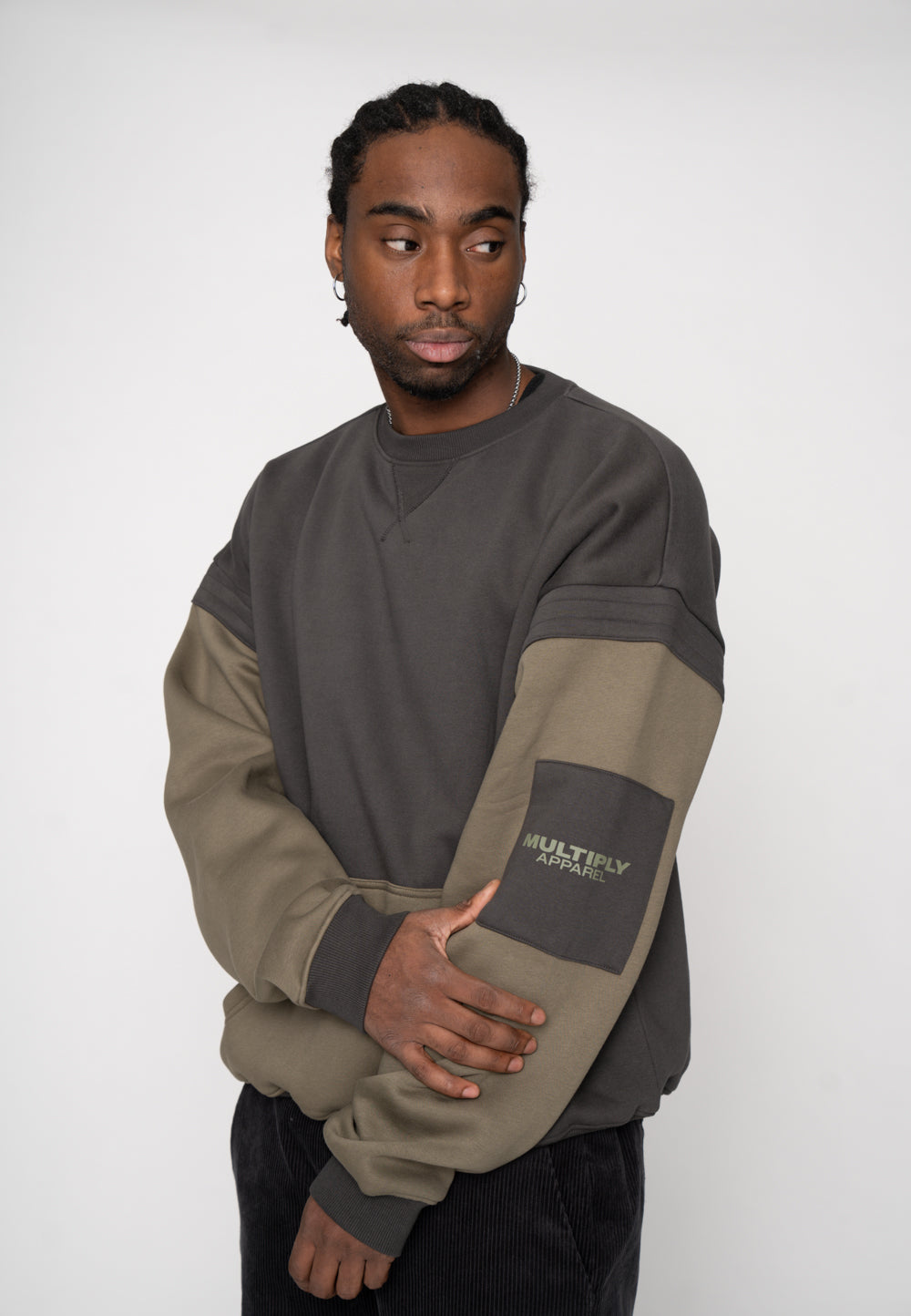 Multiply Apparel Oversize Sweatshirt STACK Black Soda Washed – weitere Ansicht 7