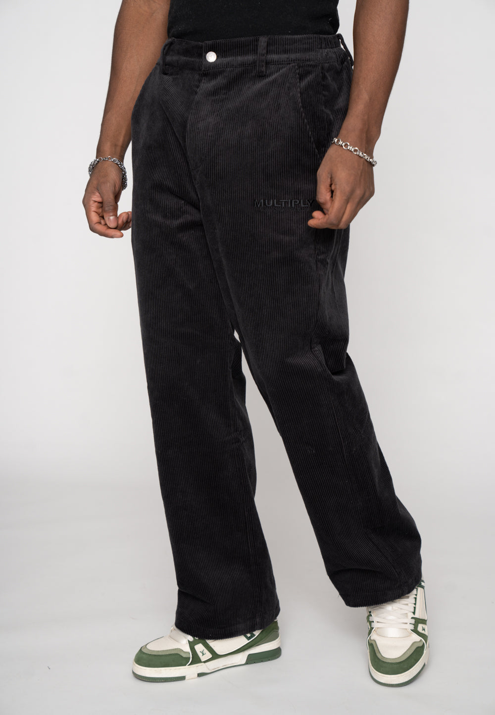 Multiply Apparel Cord Pants CORDED Phantom Washed – Frontalansicht