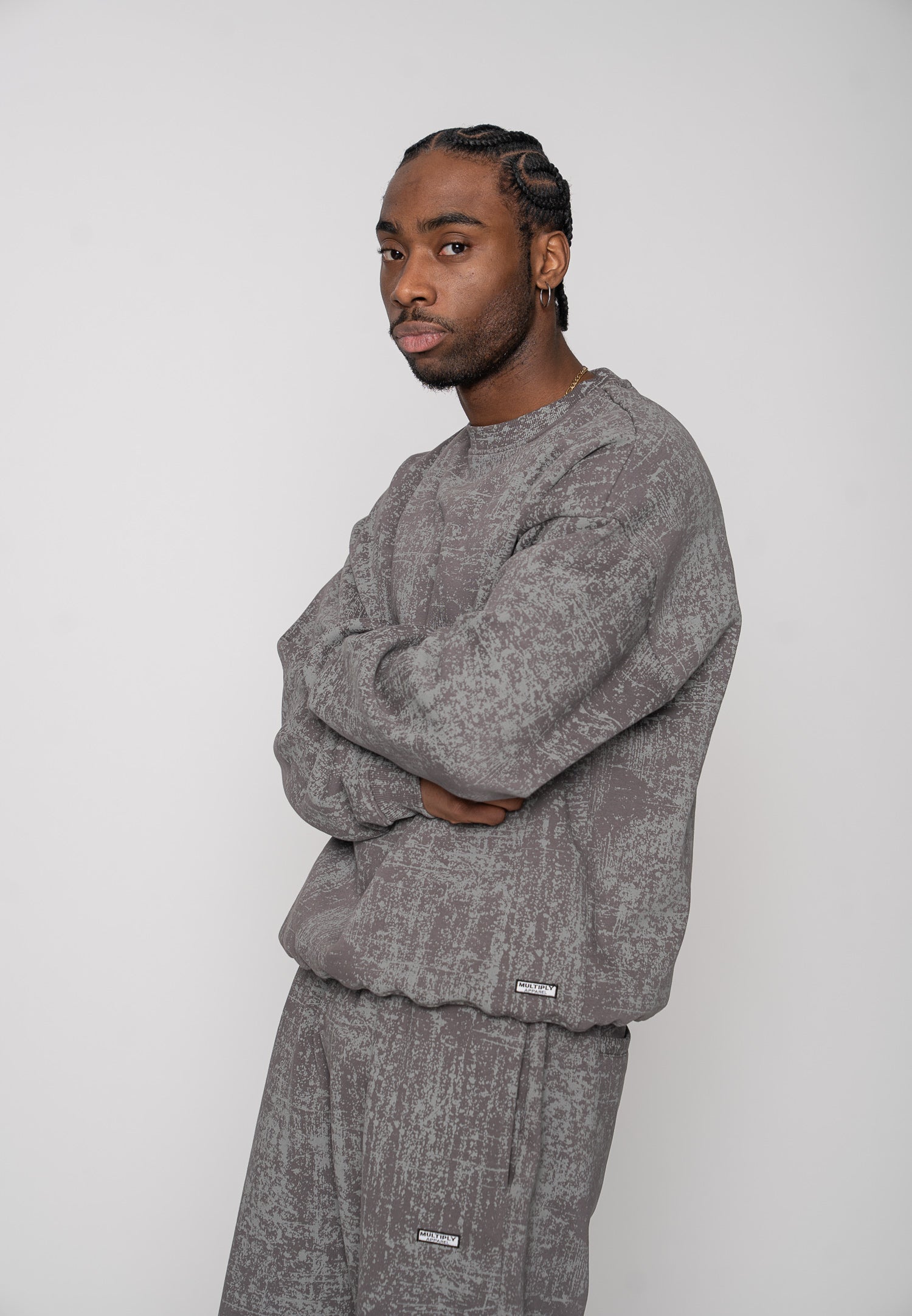 Multiply Apparel Sweatshirt PLASTER Vasporous Gray – weitere Ansicht 6