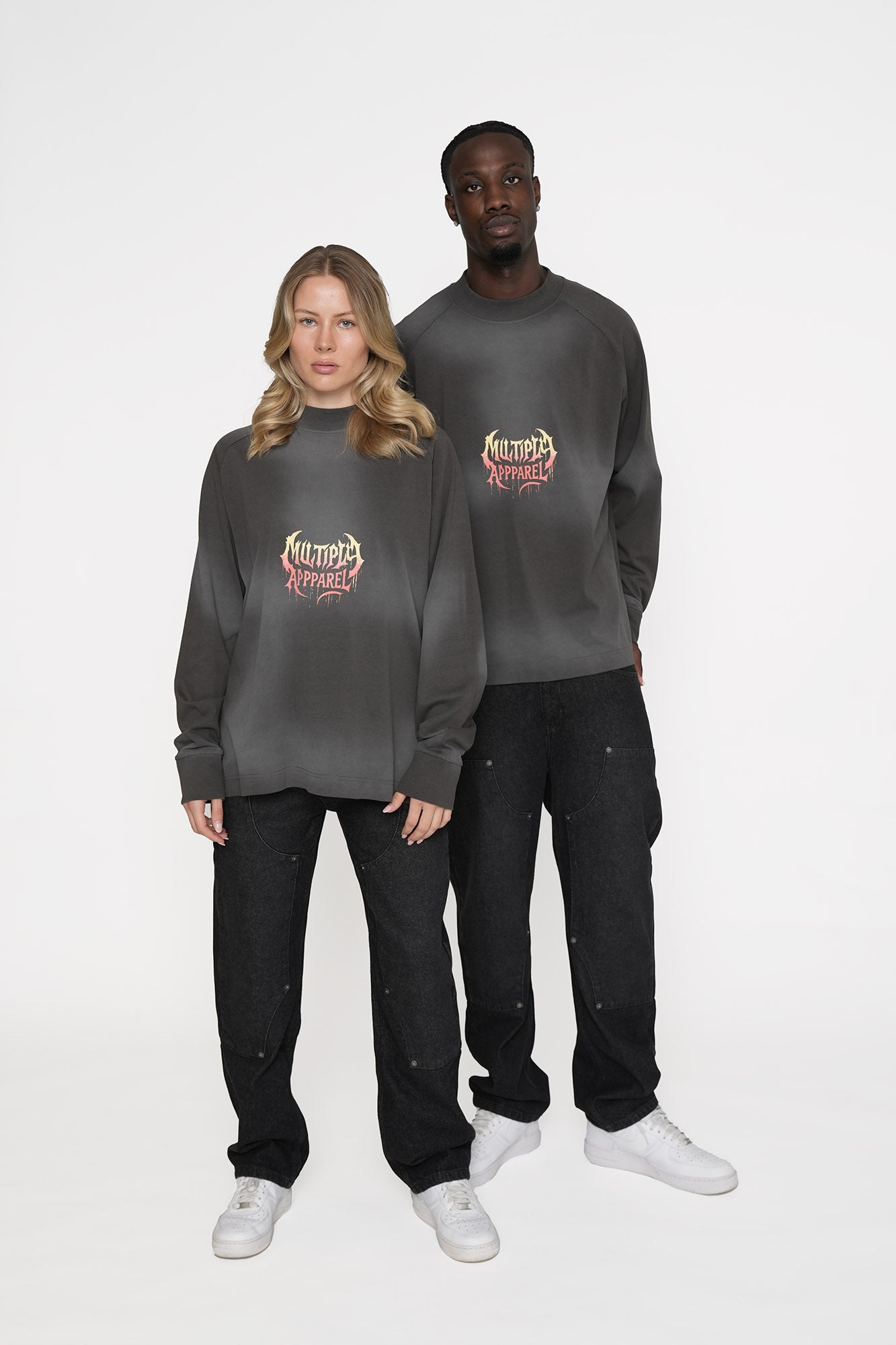Multiply Apparel Oversize Longsleeve CINEMATIC Black Soda Washed – weitere Ansicht 2