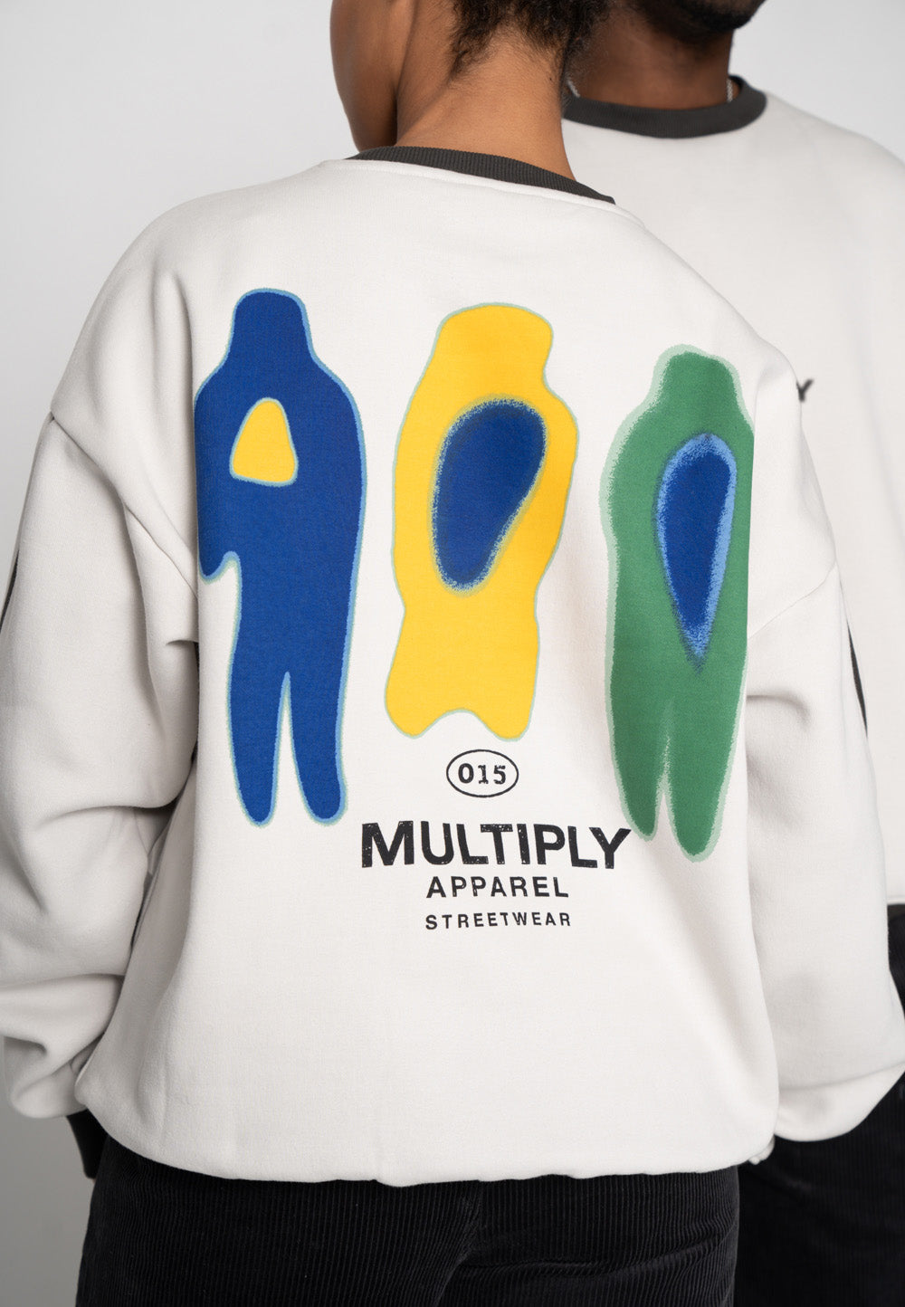 Multiply Apparel Oversize Sweatshirt HEAT MAP Glacier Gray – weitere Ansicht 2